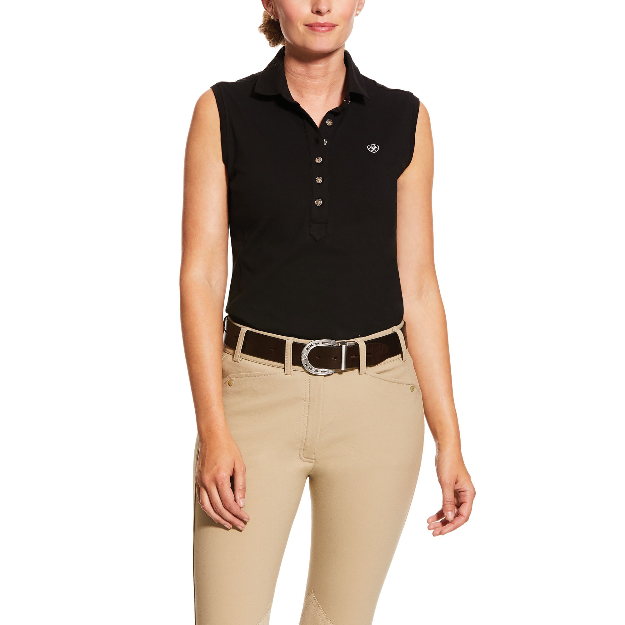 Prix Sleeveless Polo - Black