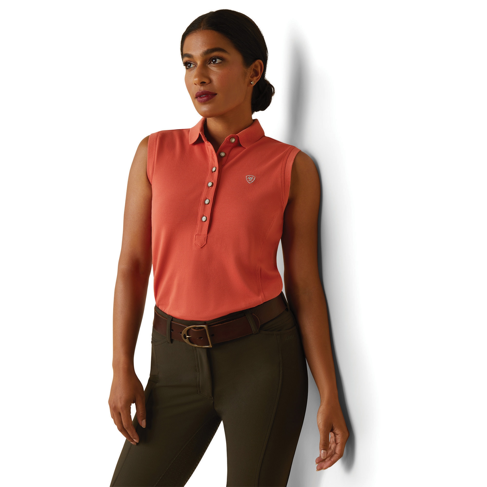 Prix 2.0 Sleeveless Polo - Burnt Sienna