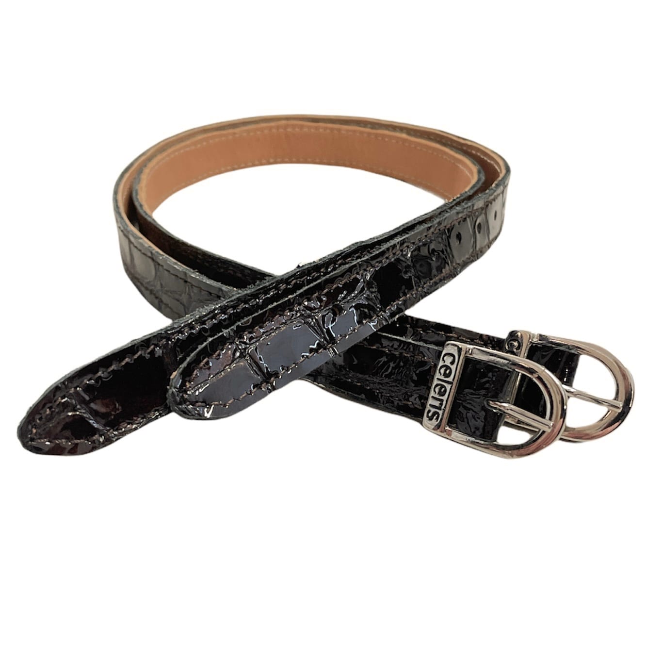 Spur Straps - Patent Brown Croc