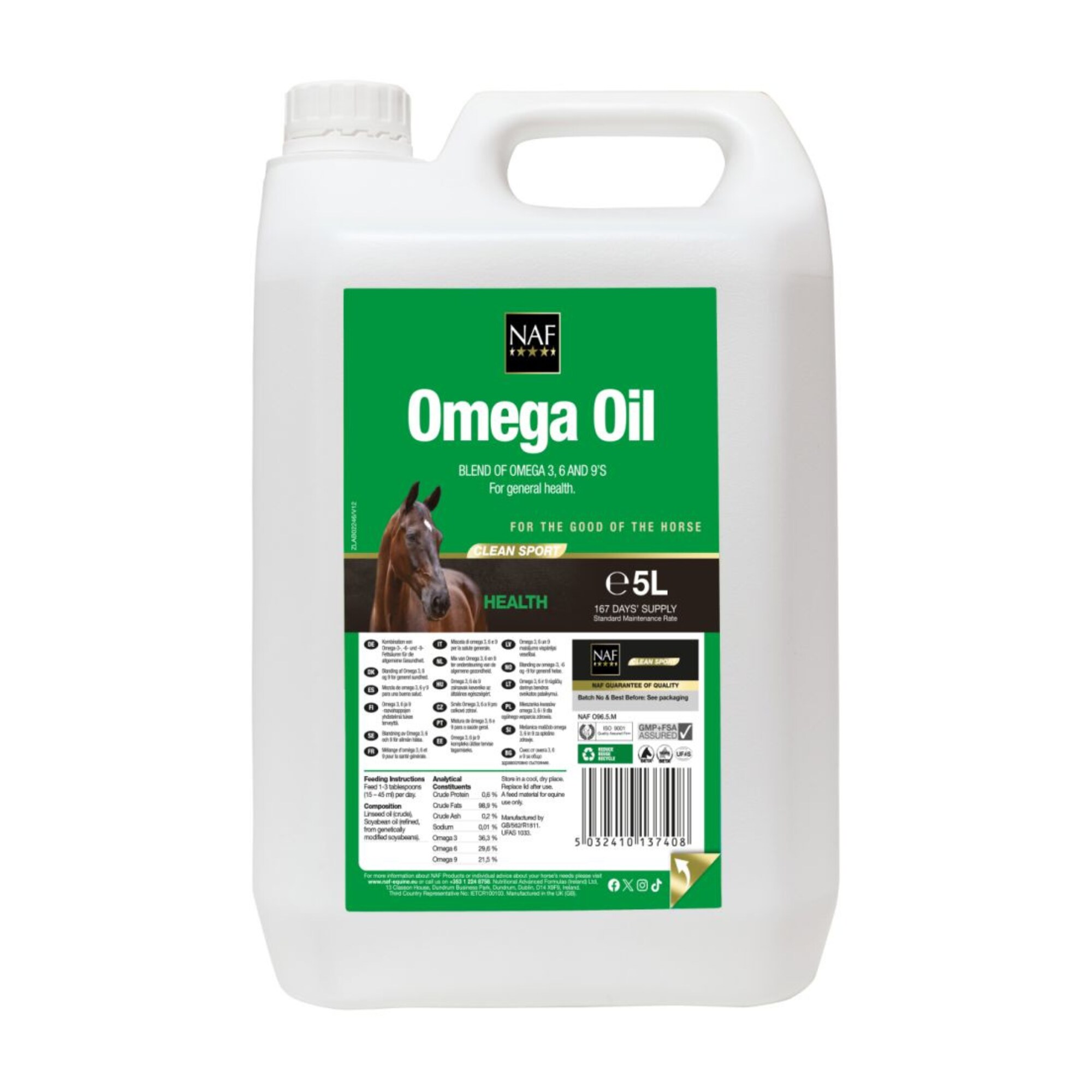 Omega Oil till häst - 5 Liter