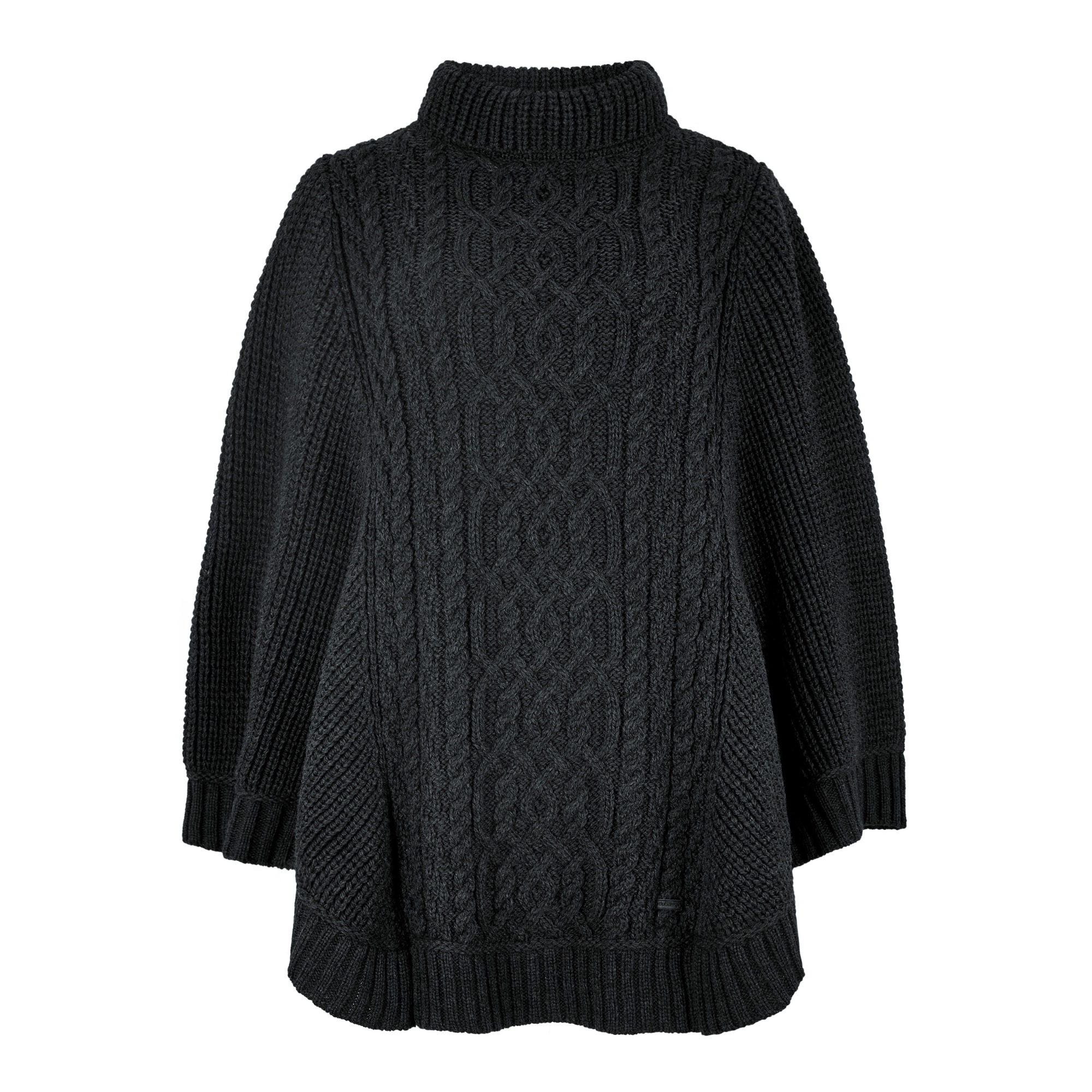 Kilronan Knitted Poncho - Charcoal