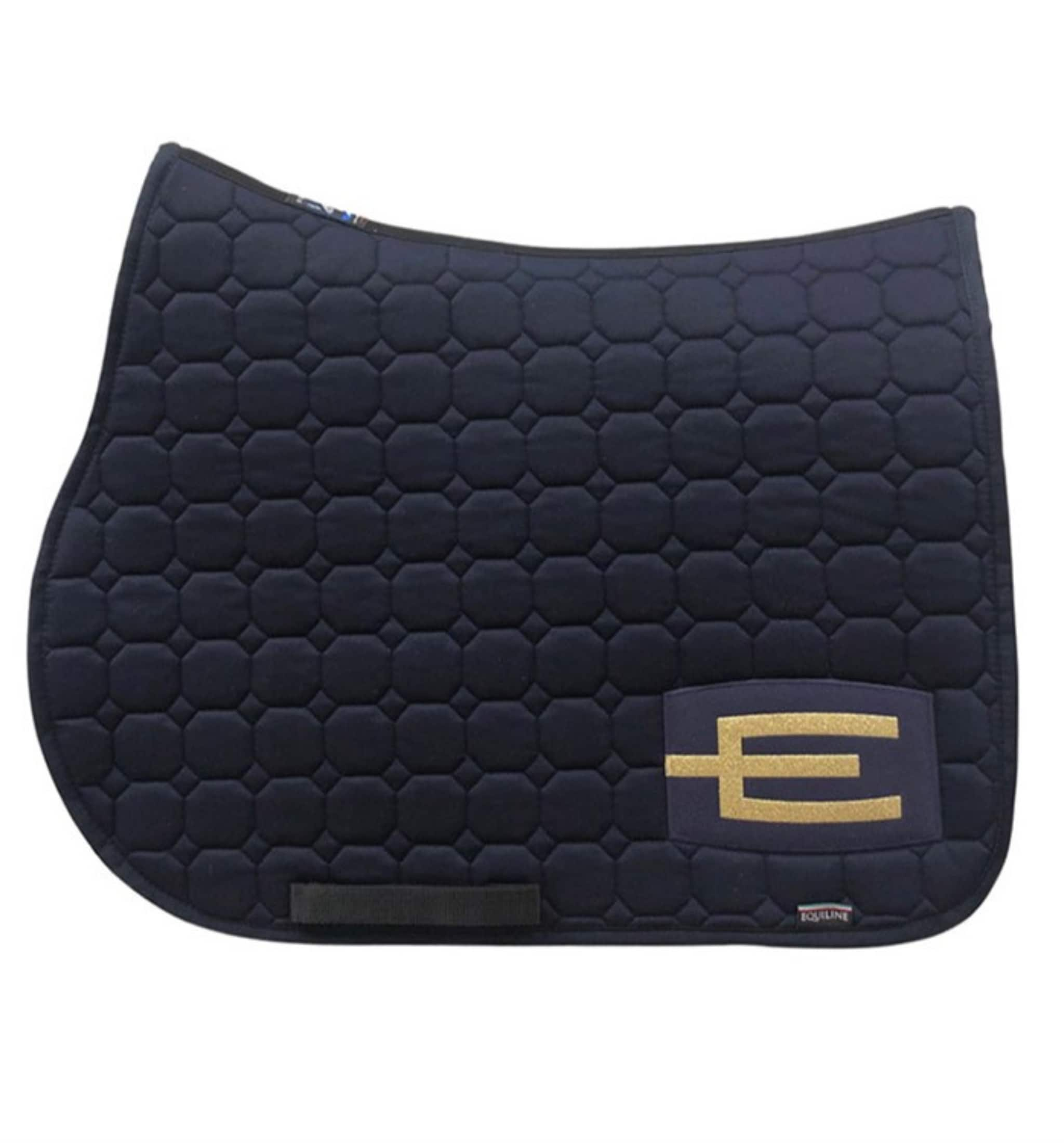 Jumping Saddle Pad E-Logo - Navy/Navy/Gold