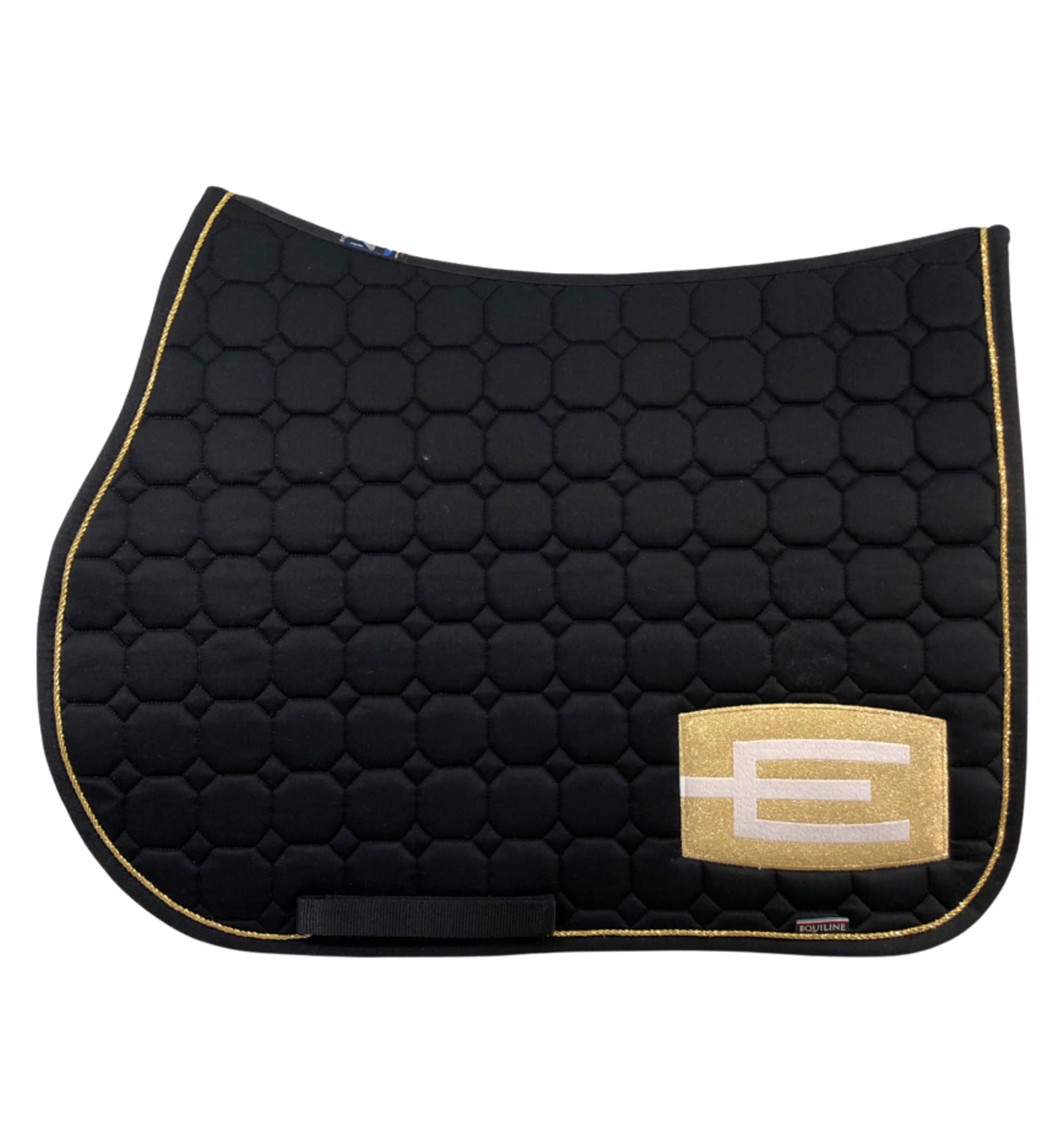 Jumping Saddle Pad E-Logo - Black/Gold/White