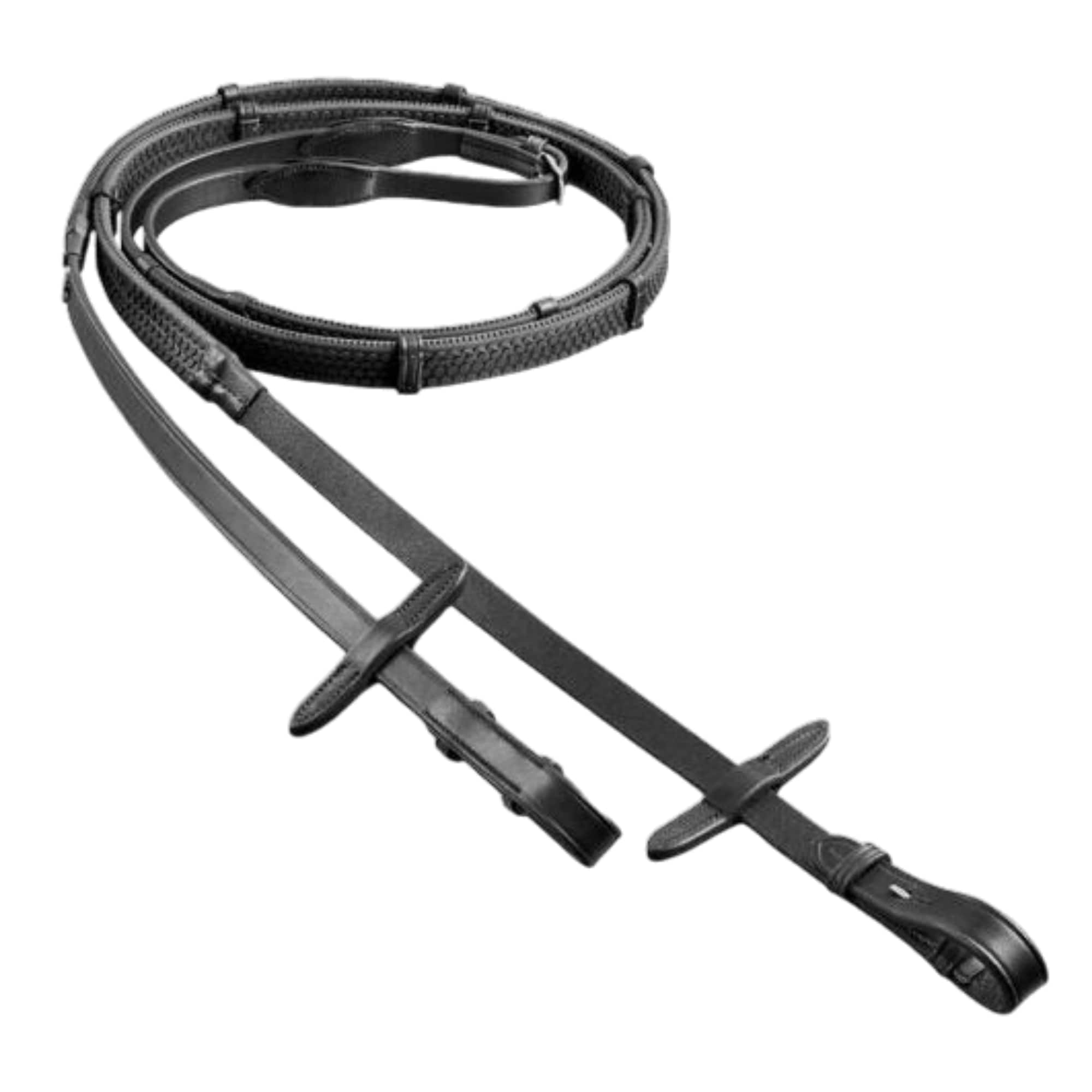 Rubber Reins w Stops - Black