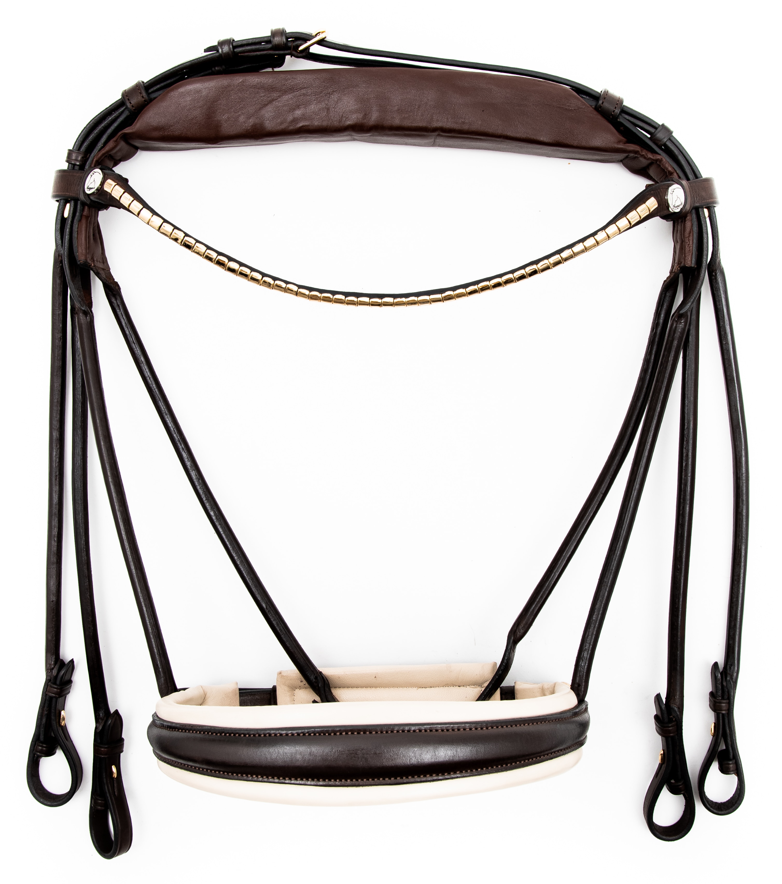 Finesse Double Bridle - Brun/Beige