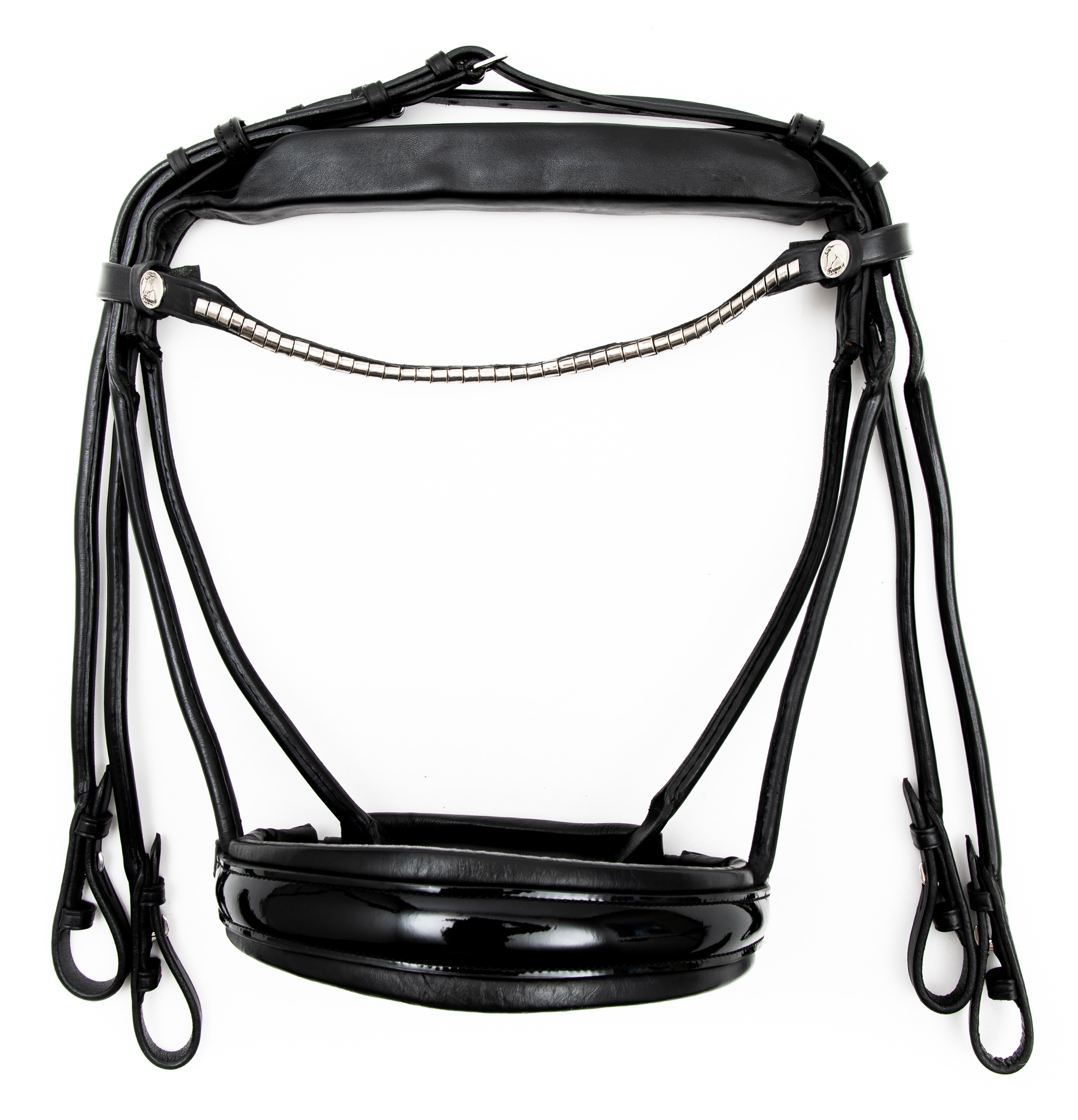 Finesse Double Bridle - Svart/Lack