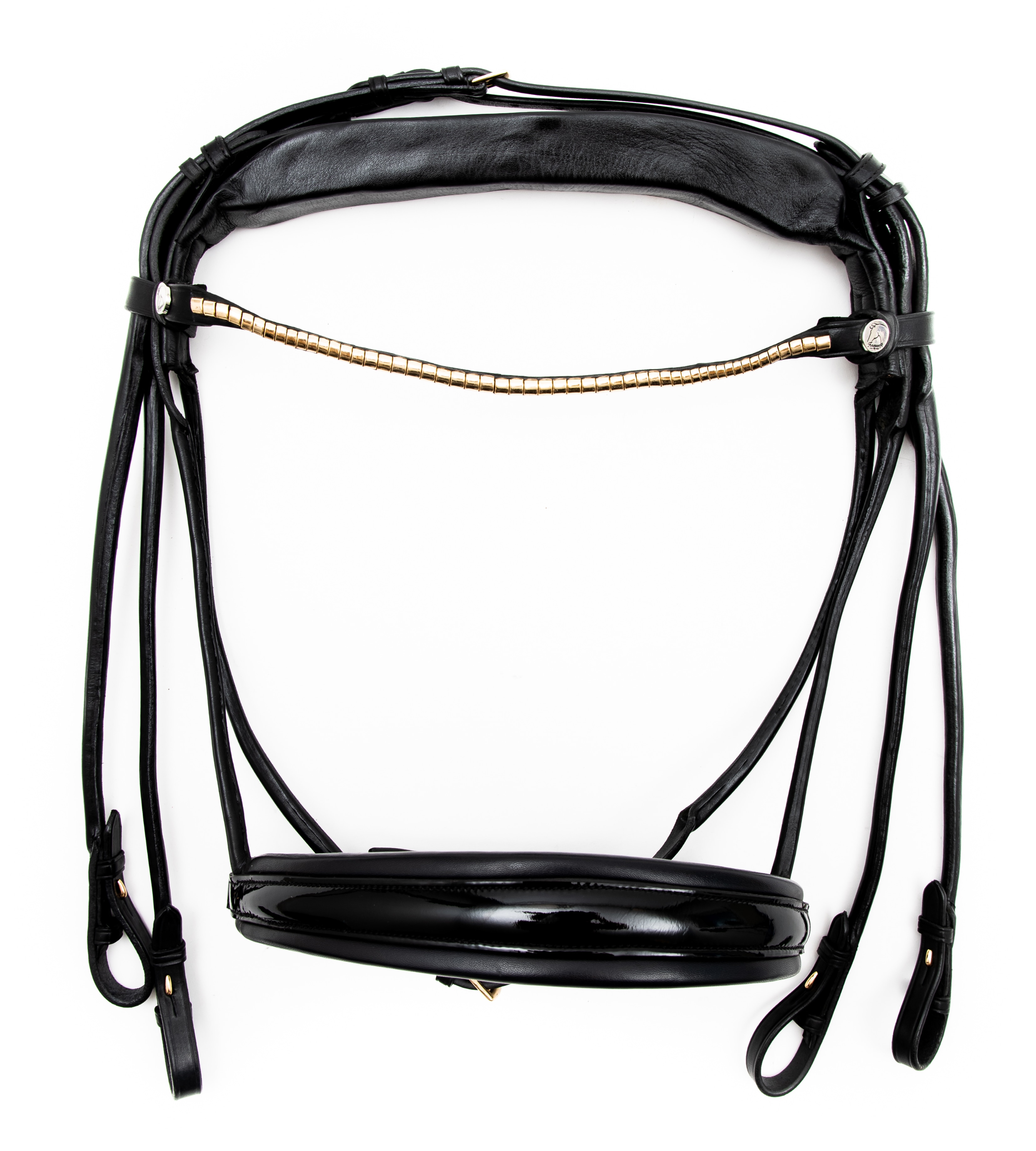 Finesse Double Bridle - Sv/lack/mässing