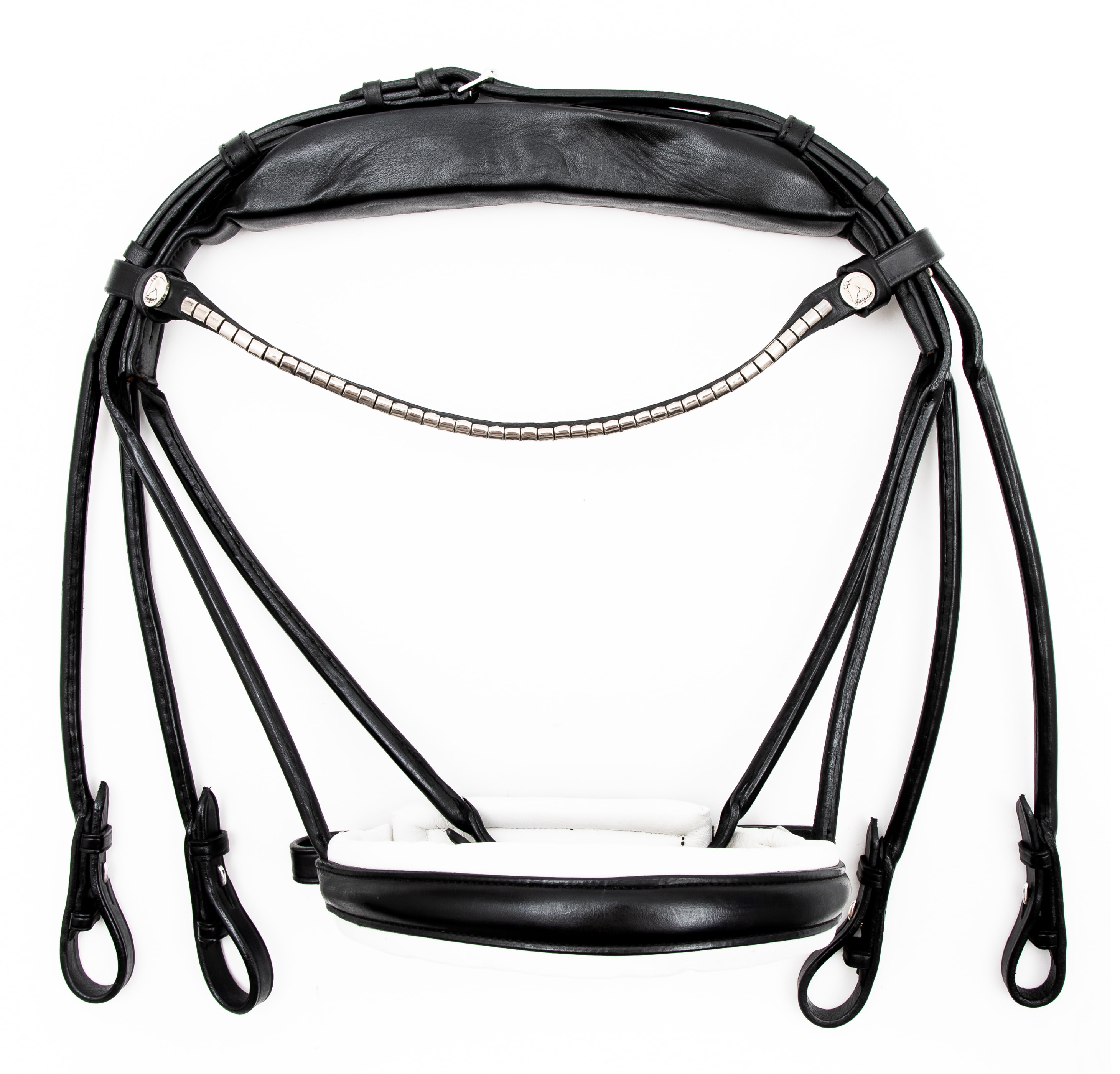 Finesse Double Bridle - Svart/Vit