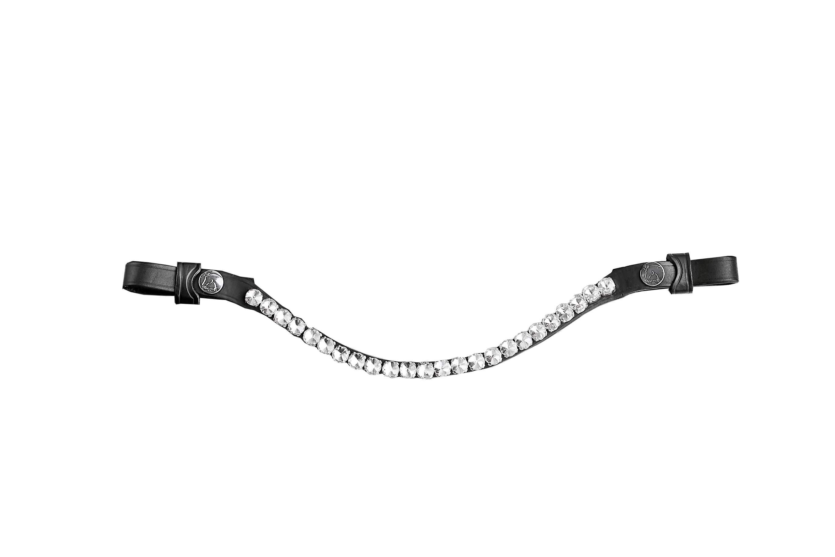 Browband Big Crystal Clear - Black - Full