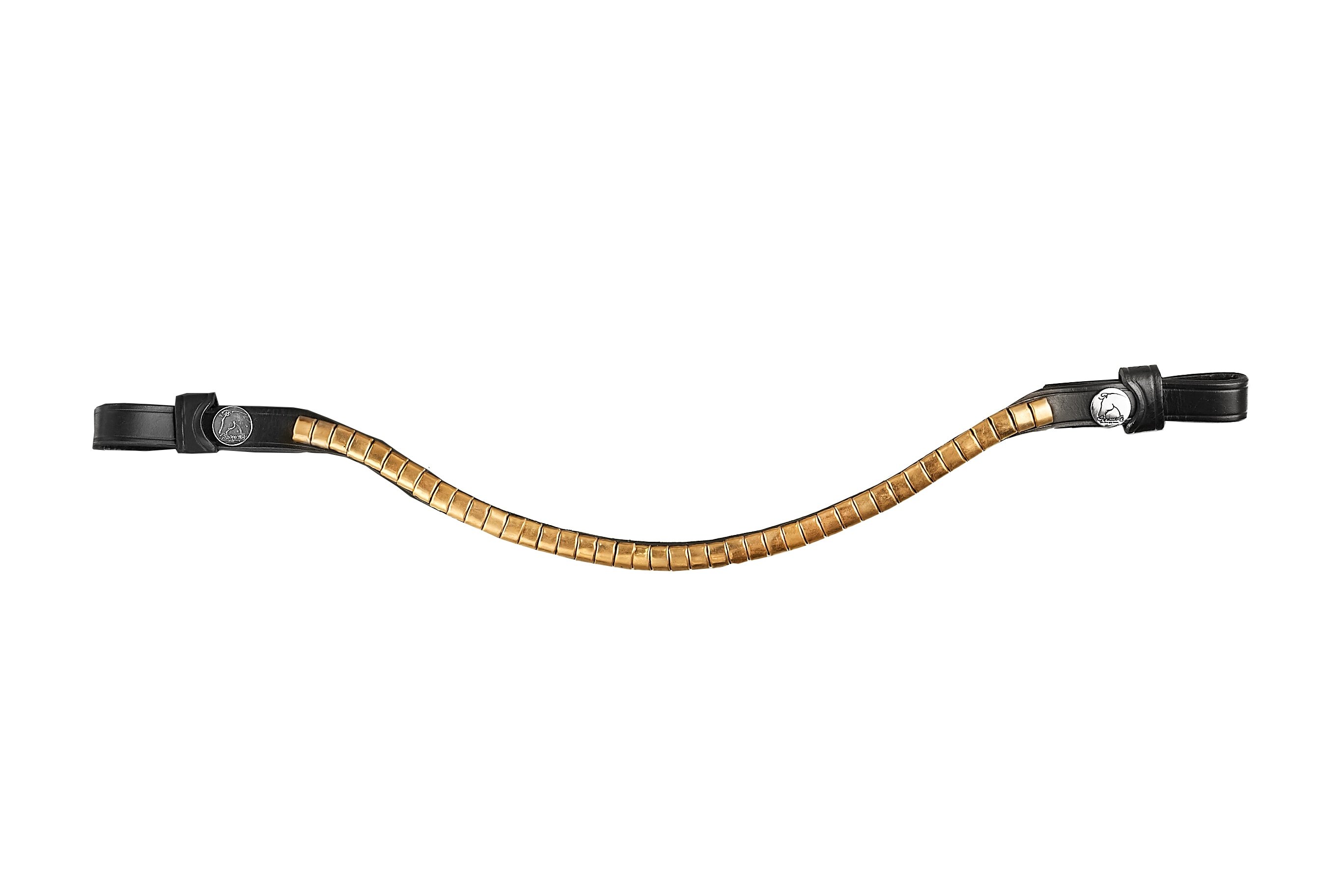 Browband Big Clinker Brass - Black - Full