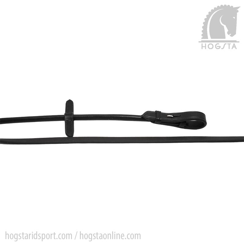 Finesse Bridles Leather/Rubber Reins, Rolled - Black