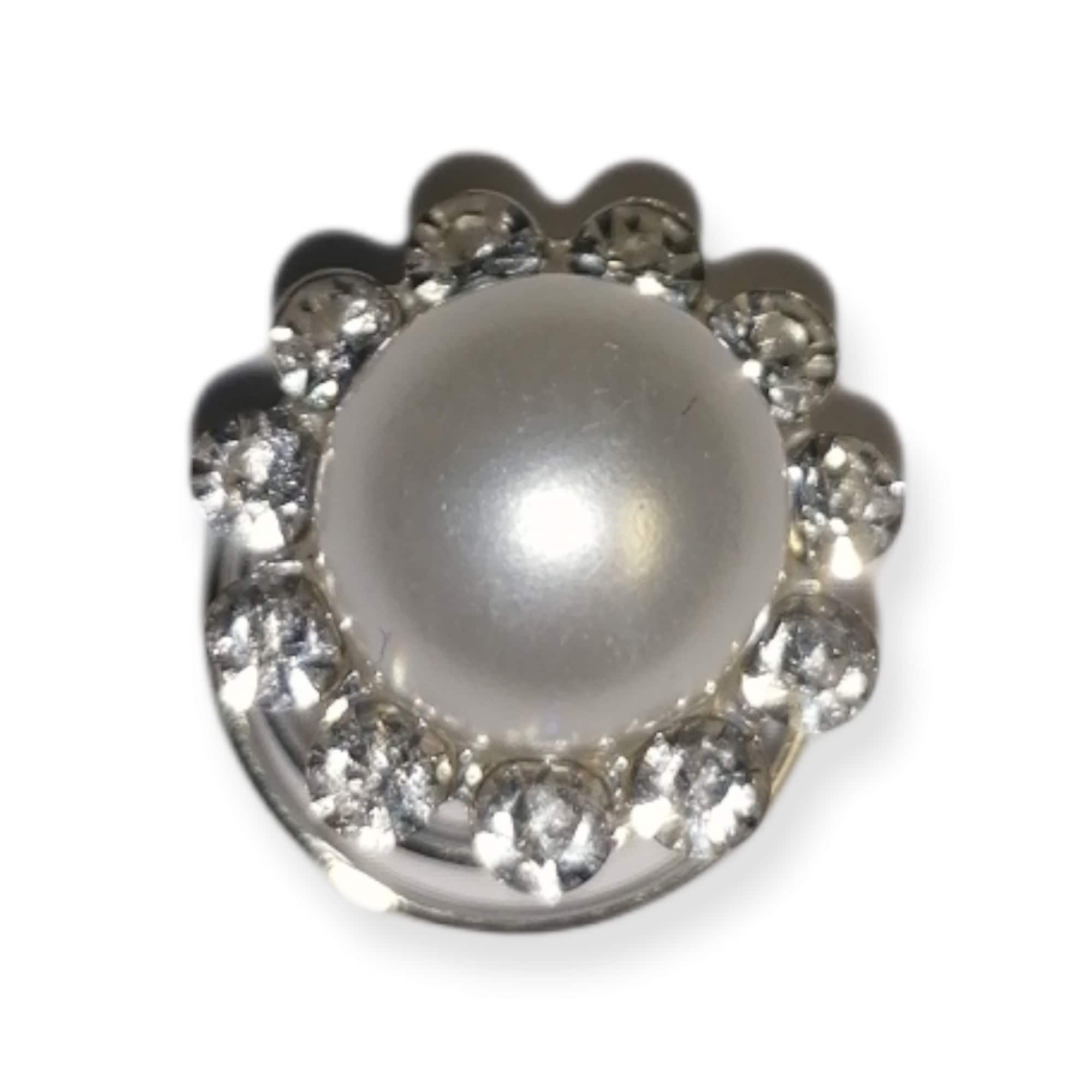 Hair Spiral Pearl With Diamonds