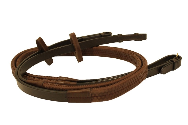 Micklem rubber reins - Brown