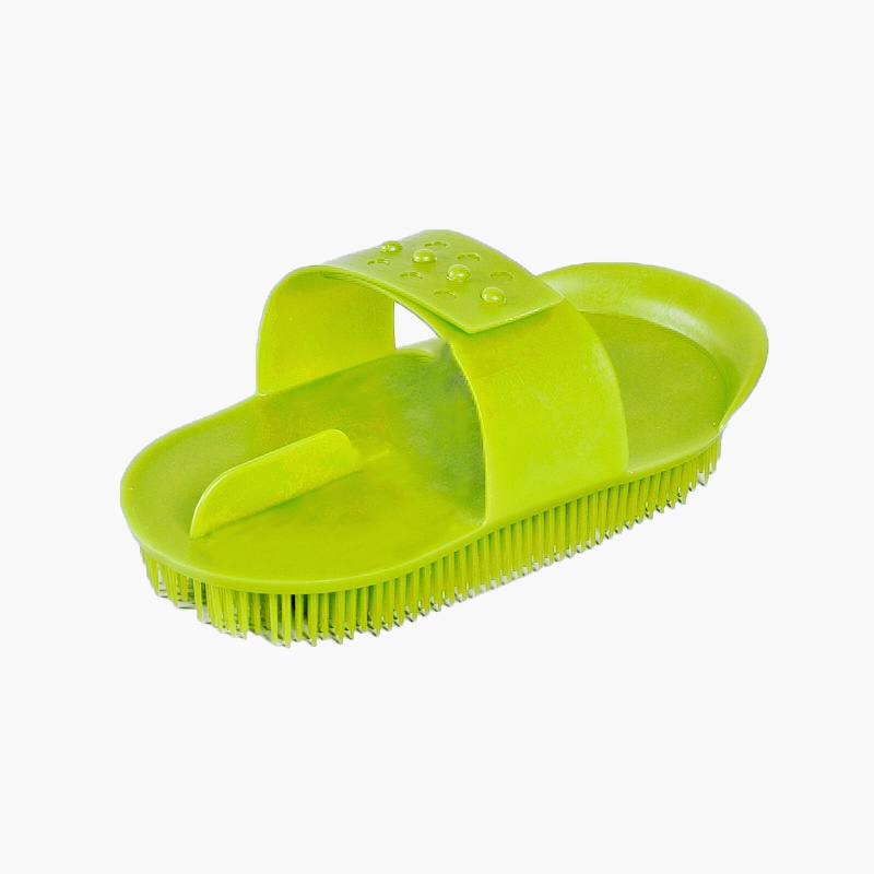 Rubber curry comb - Lime green