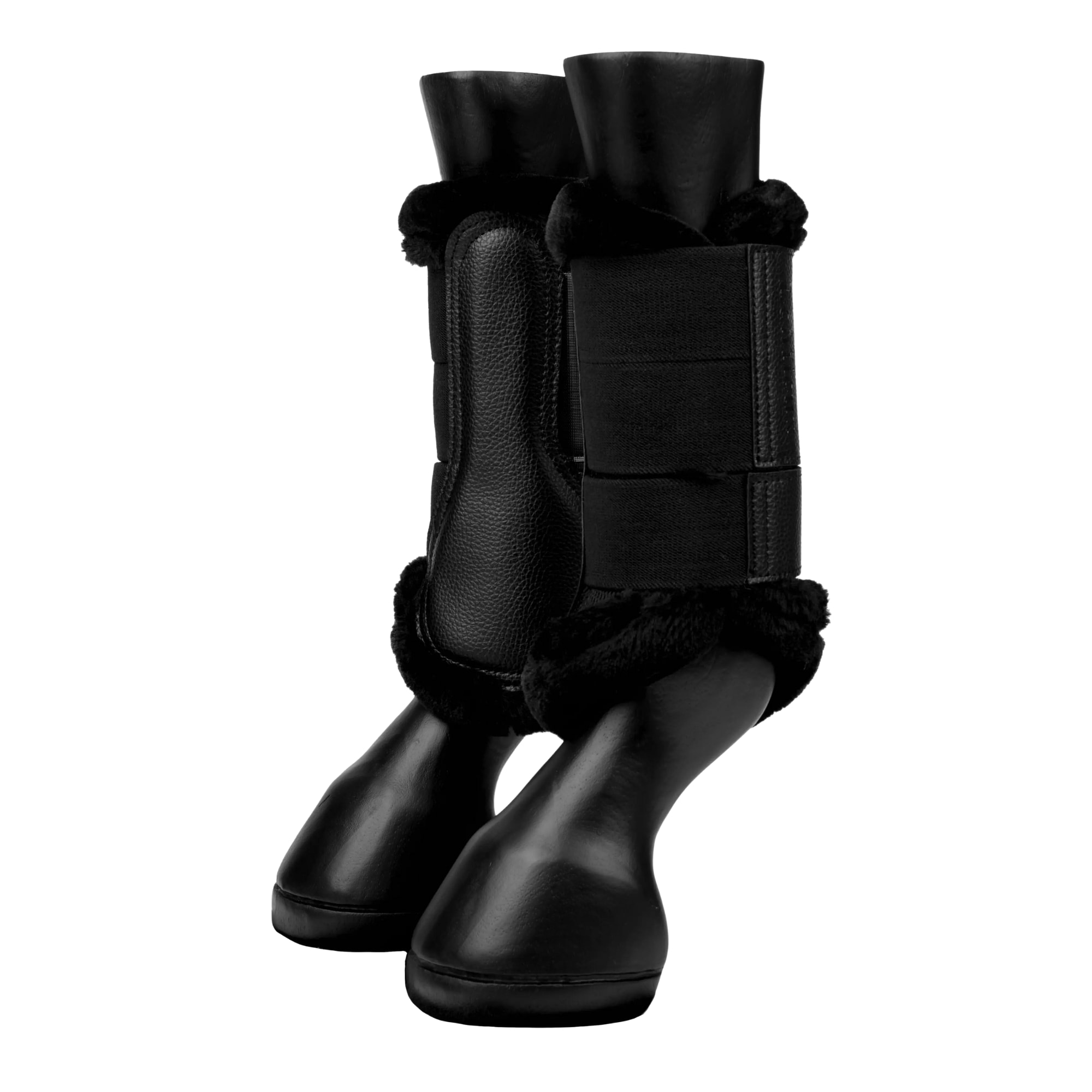 Fleece Edge Mesh Brushing Boots - Black