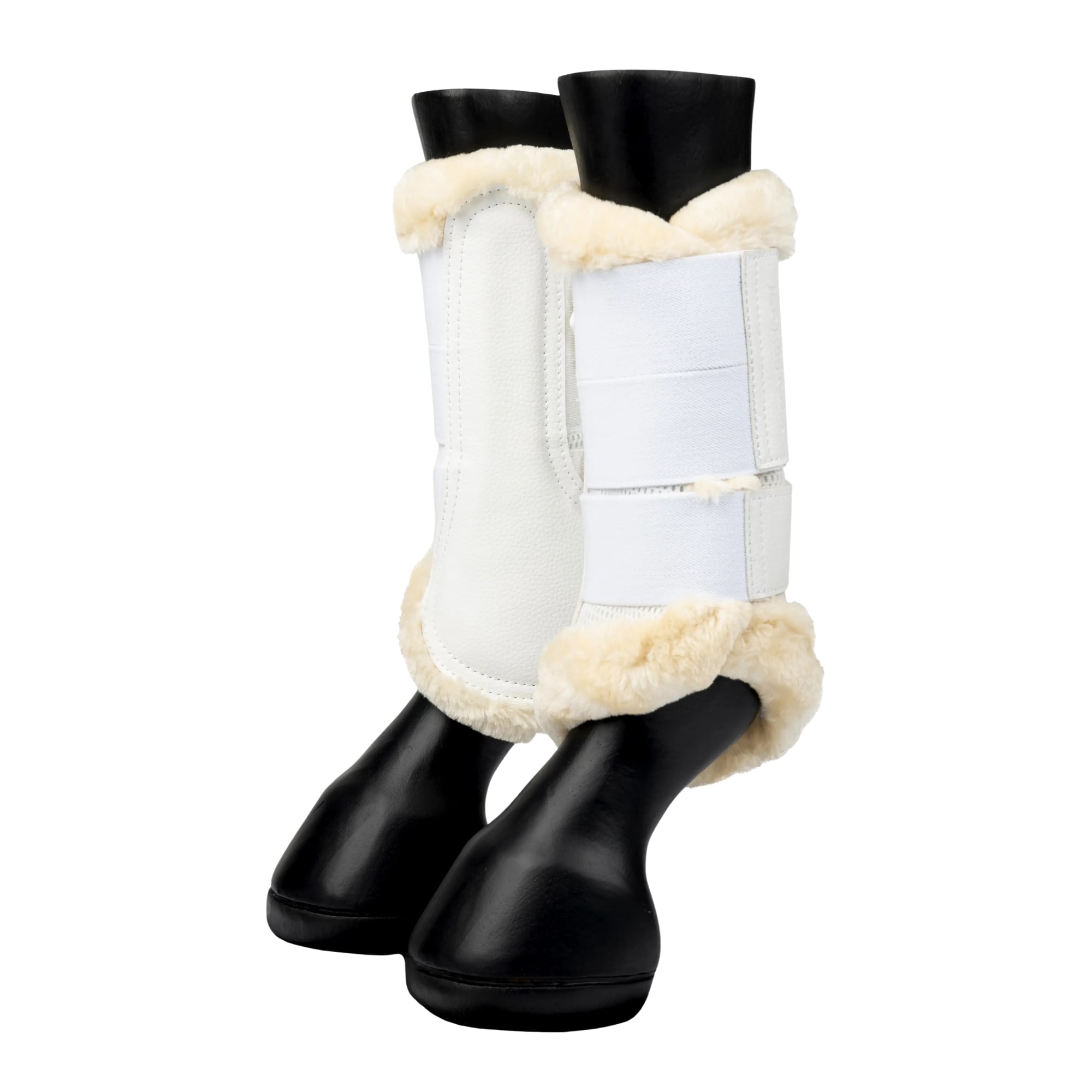 Fleece Edge Mesh Brushing Boots - White