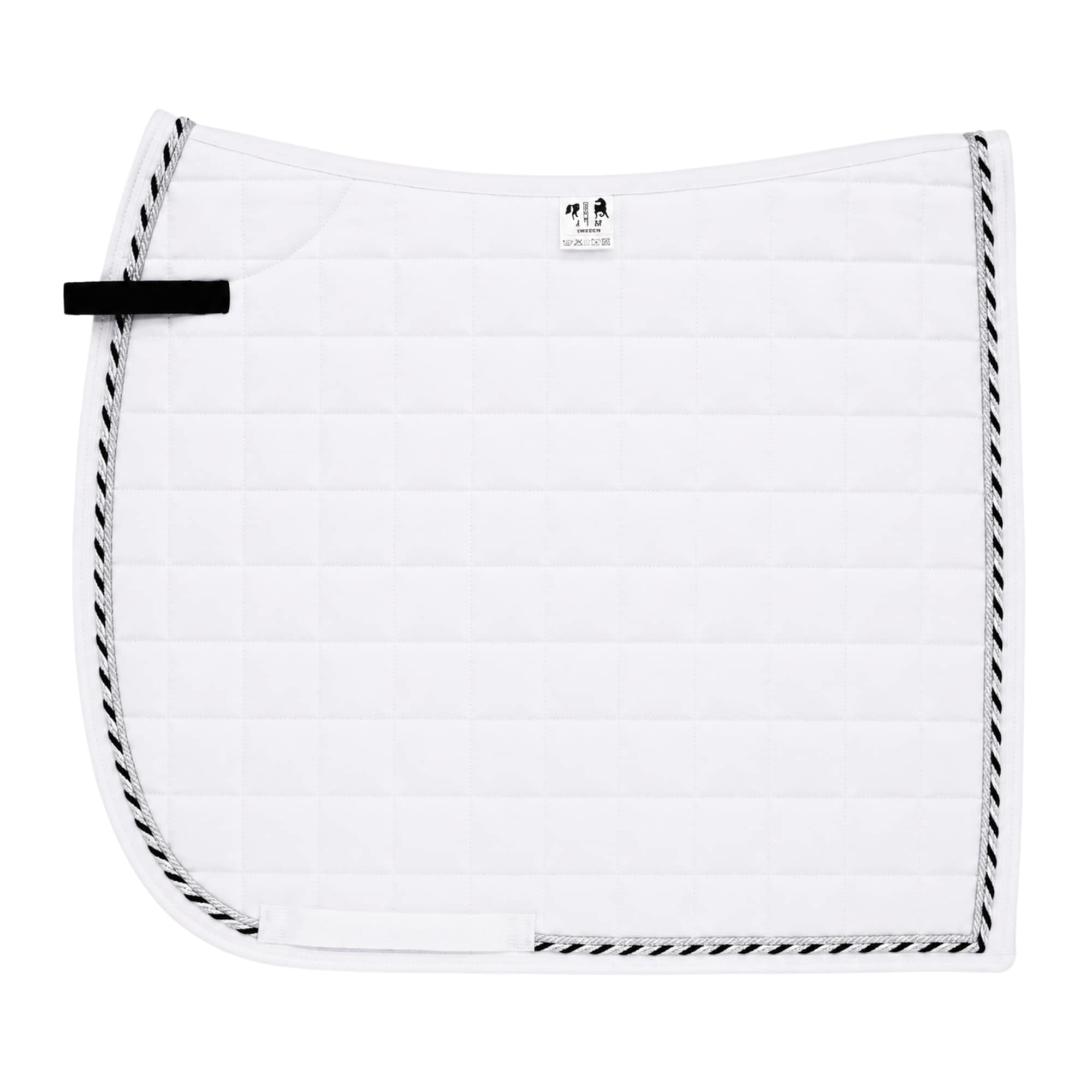 Dressage saddle pad - White Black/silver