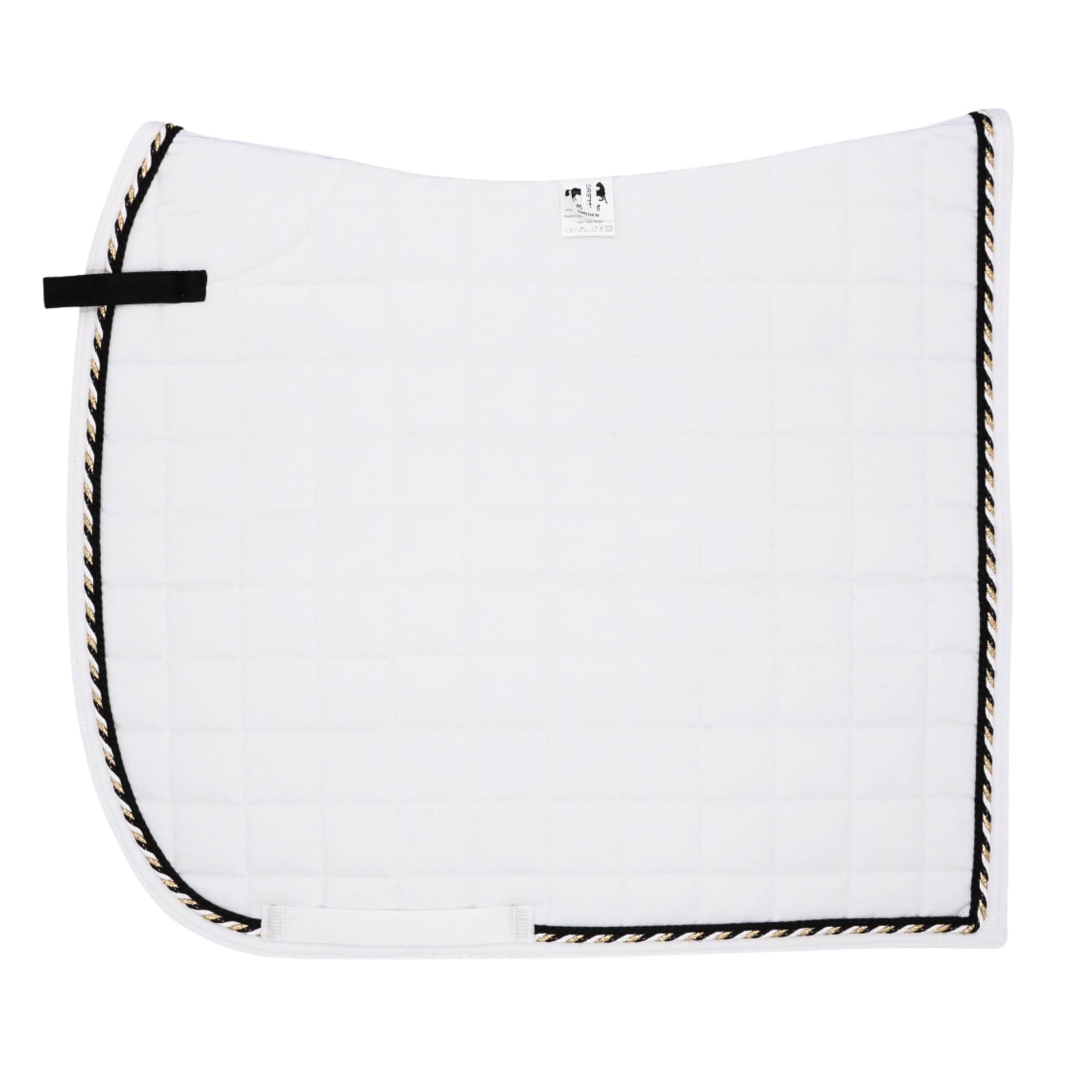 Dressage Saddle Pad - White/Black/Gold