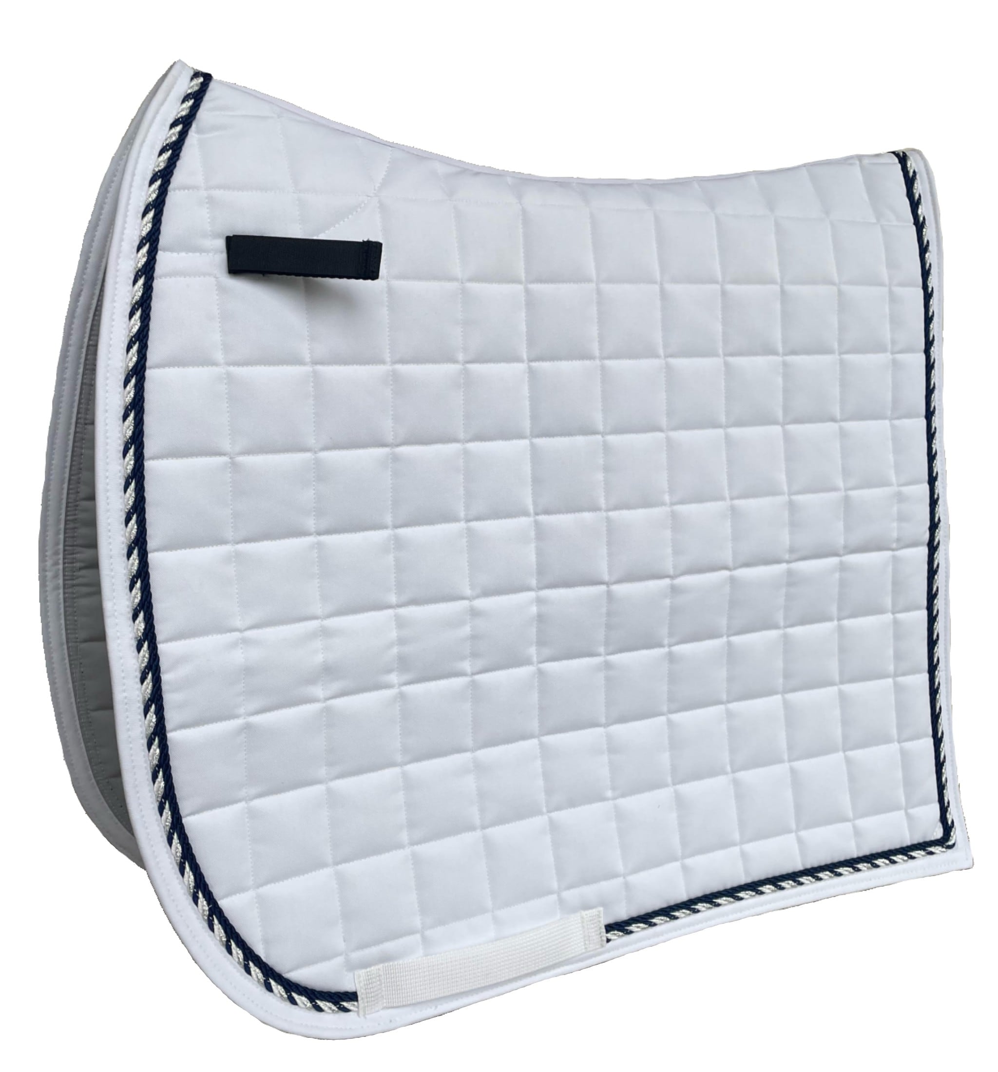 Dressage Saddle Pad - White/Navy/Silver