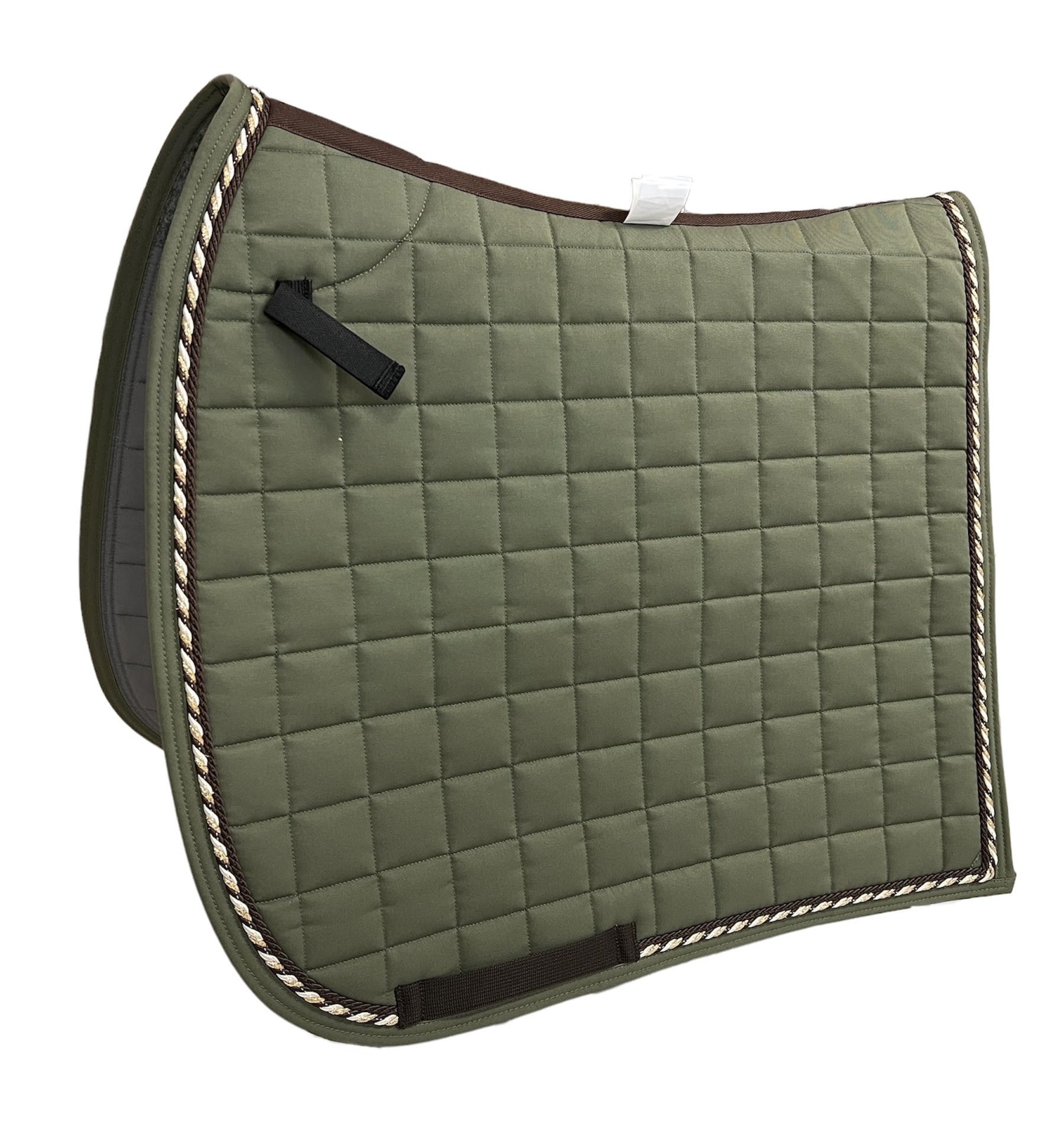 Dressage saddle pad - Olive/gold