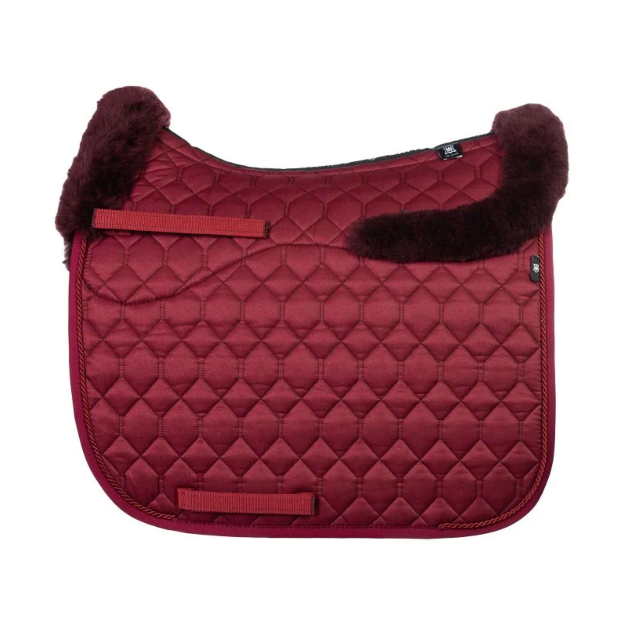 Fårskinnsschabrak Dressyr Sheen - Ruby Red/Blueberry