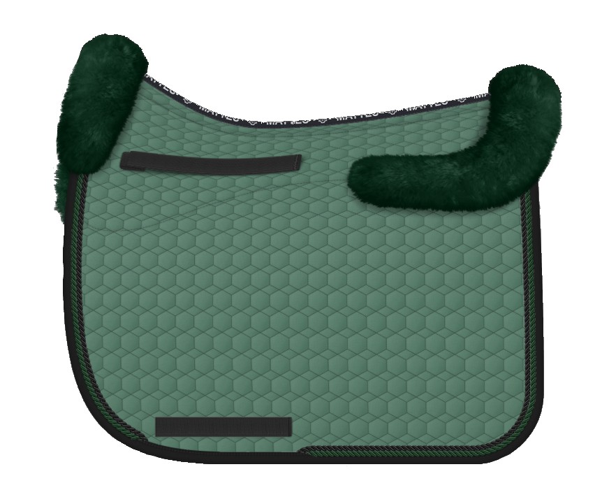 Sheepskin Dressage Saddle Pad - Racing Green