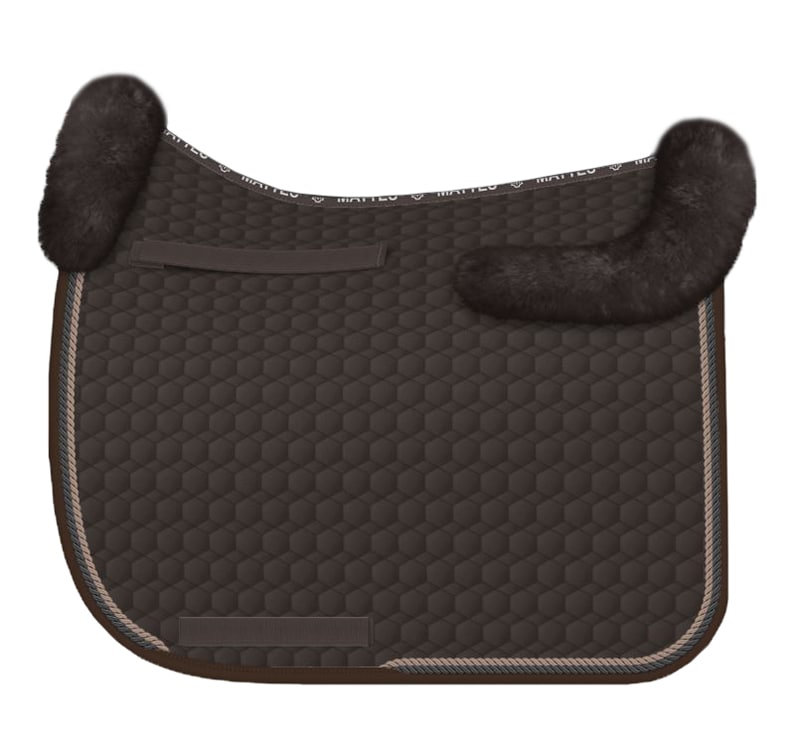Sheepskin dressage saddle pad - Brown