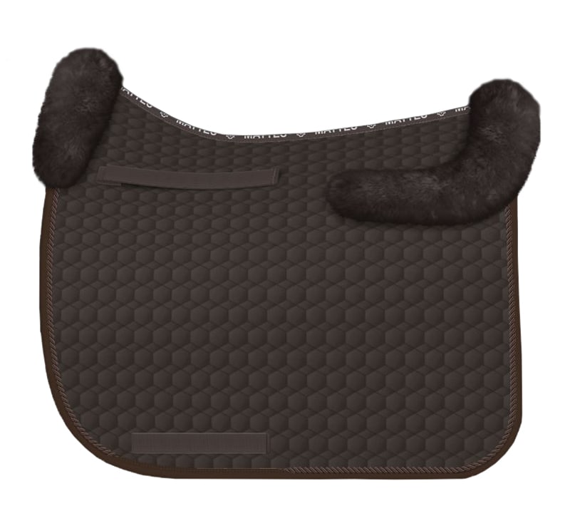 Sheepskin dressage saddle pad - Brown