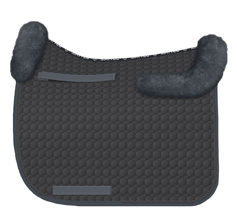 Sheepskin dressage saddle pad - graphite