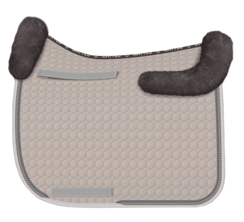 Sheepskin dressage saddle pad - Walnut Brown