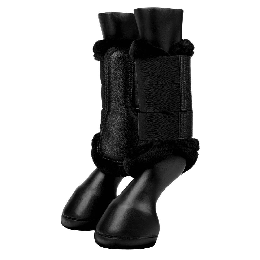 Fleece edge mesh brushing boots - Black