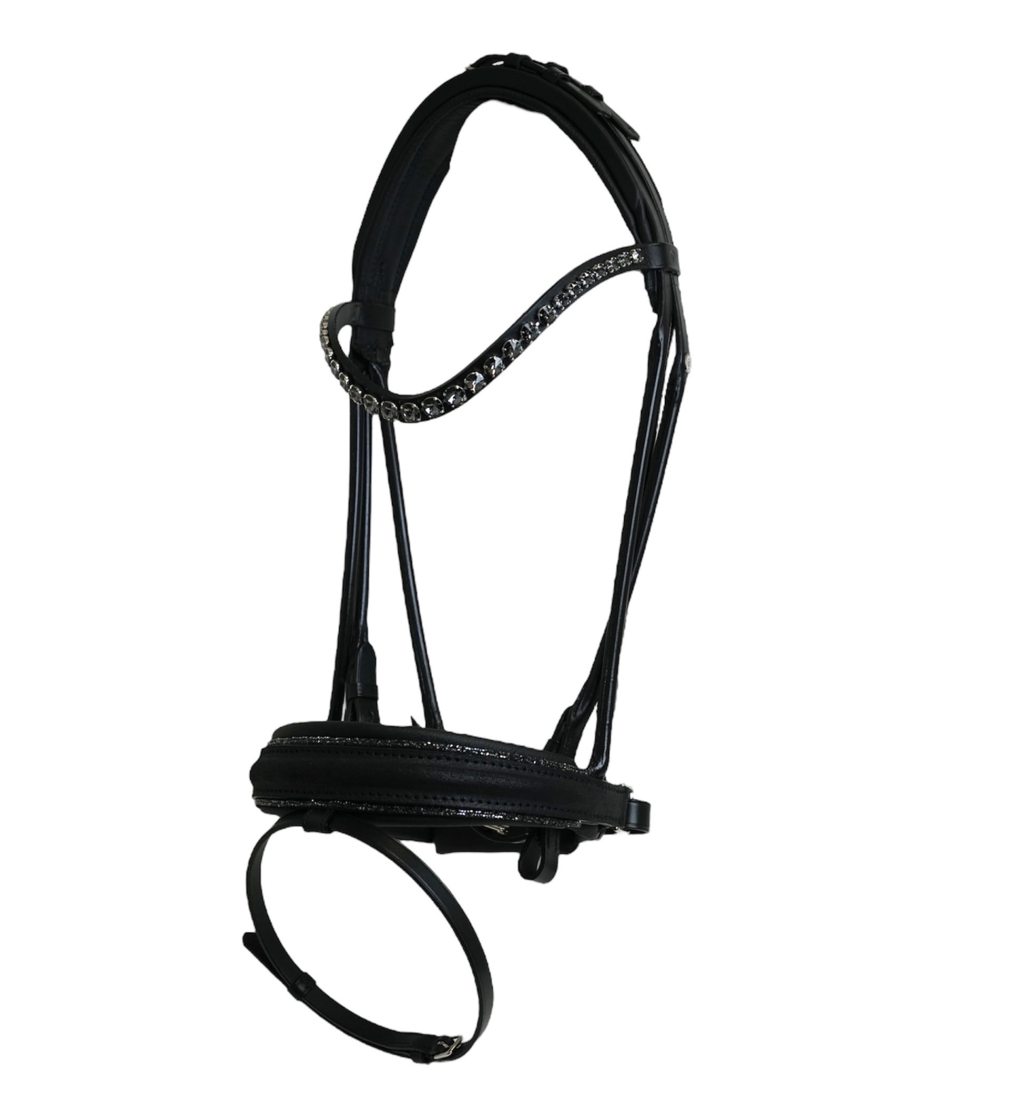 Round Sewn Bridle OS FG - Black -Silver Night