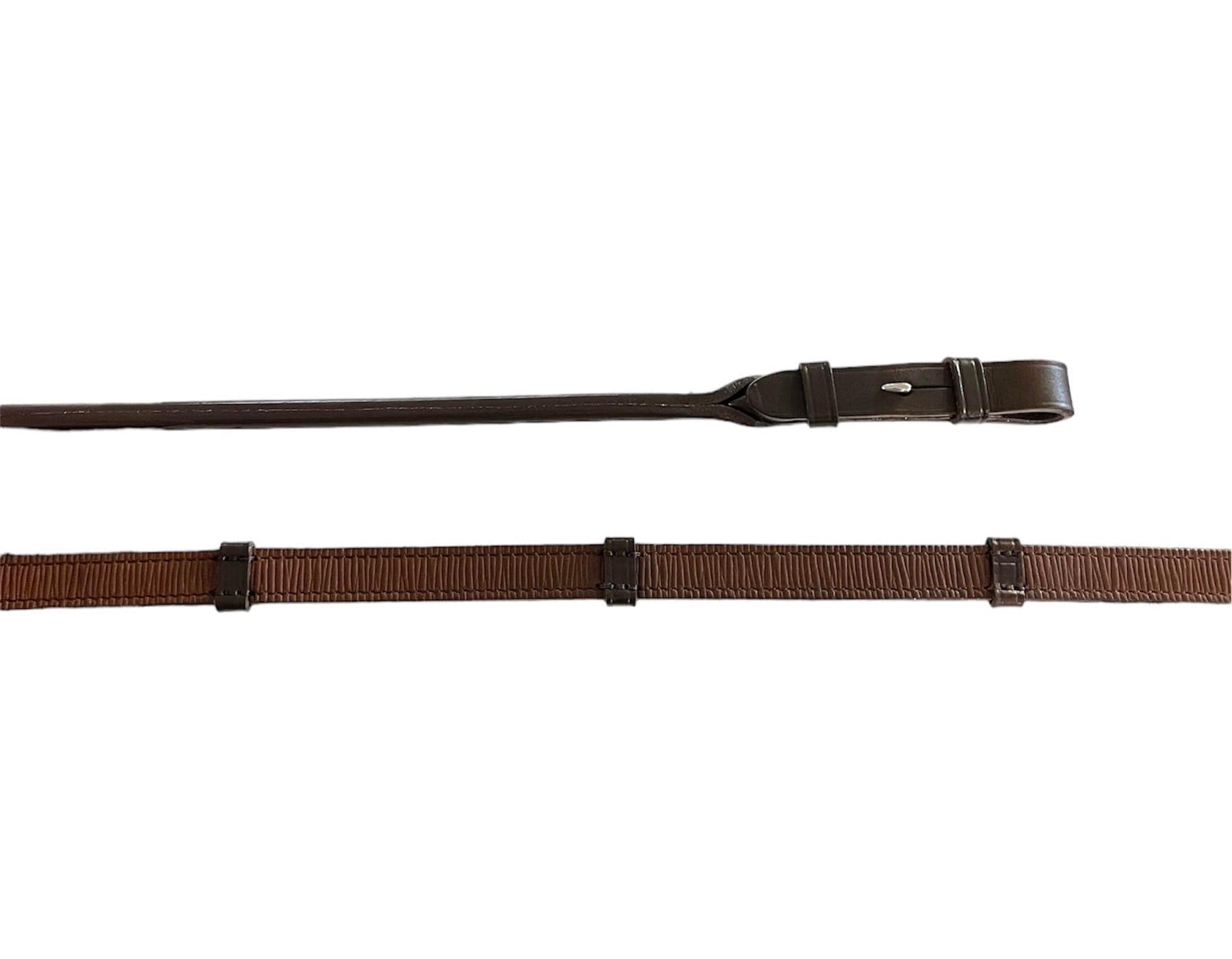 Leather RS Comfort Grip reins 16 mm w stoppers - Chocolate
