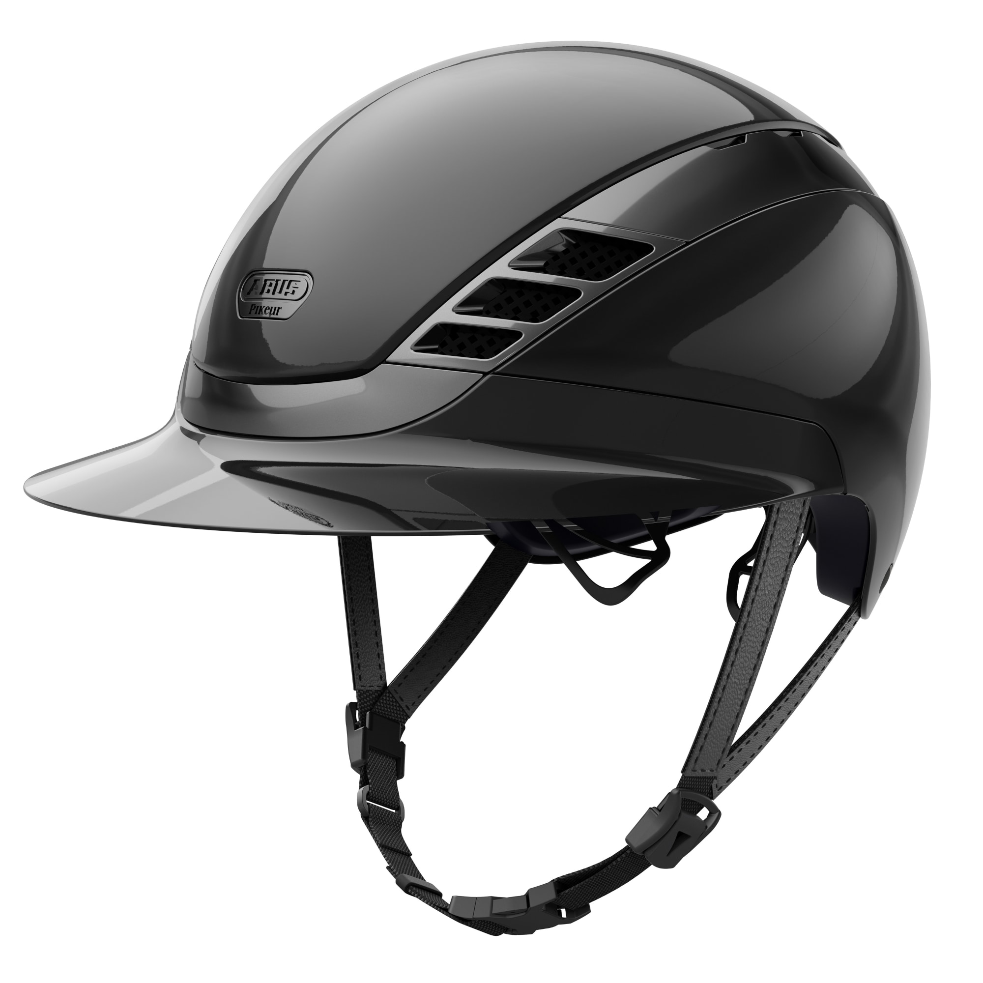 ABUS AirLuxe Chrome Riding Helmet - Shiny Black