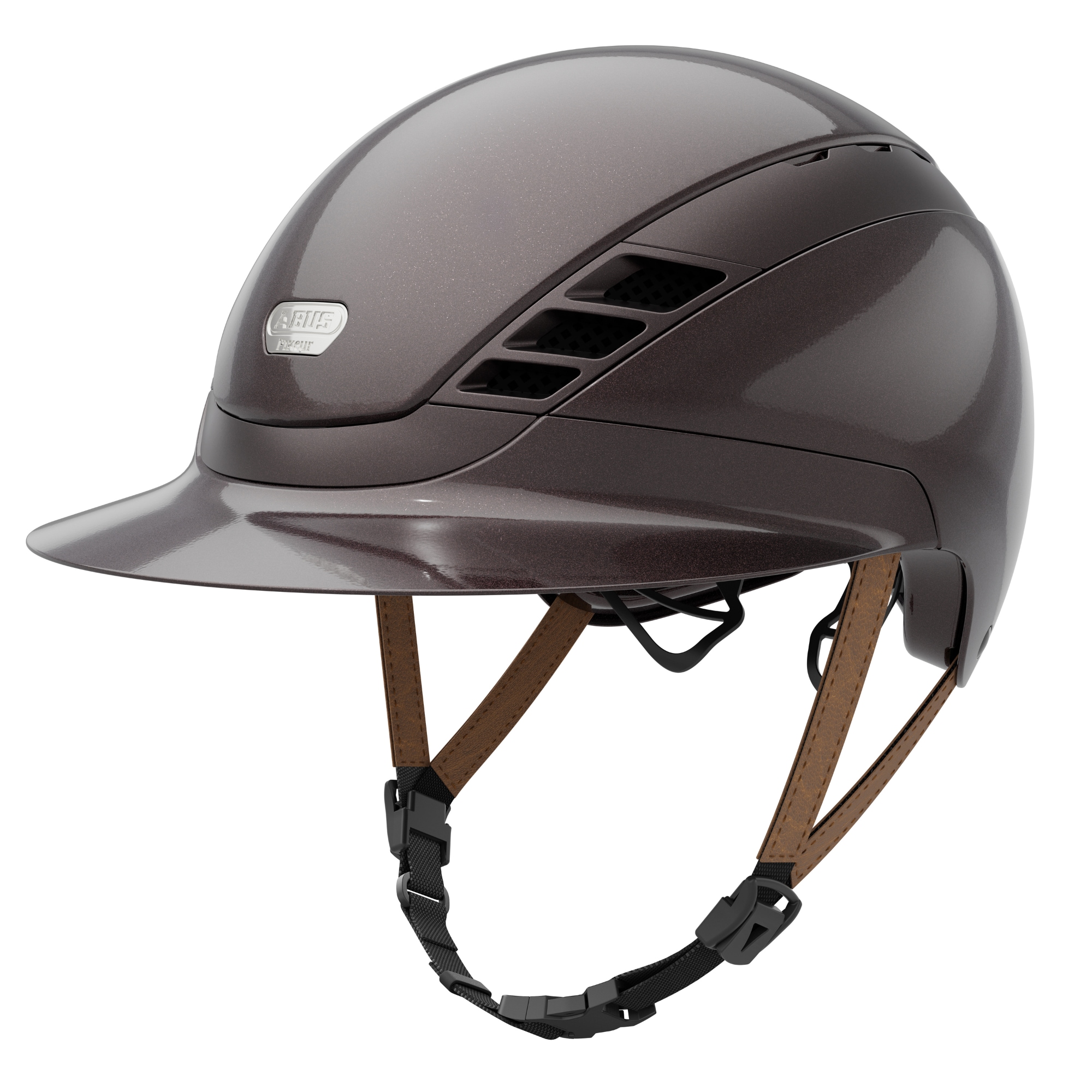 ABUS AirLuxe Pure Riding Helmet - Shiny Metallic Hazelnut