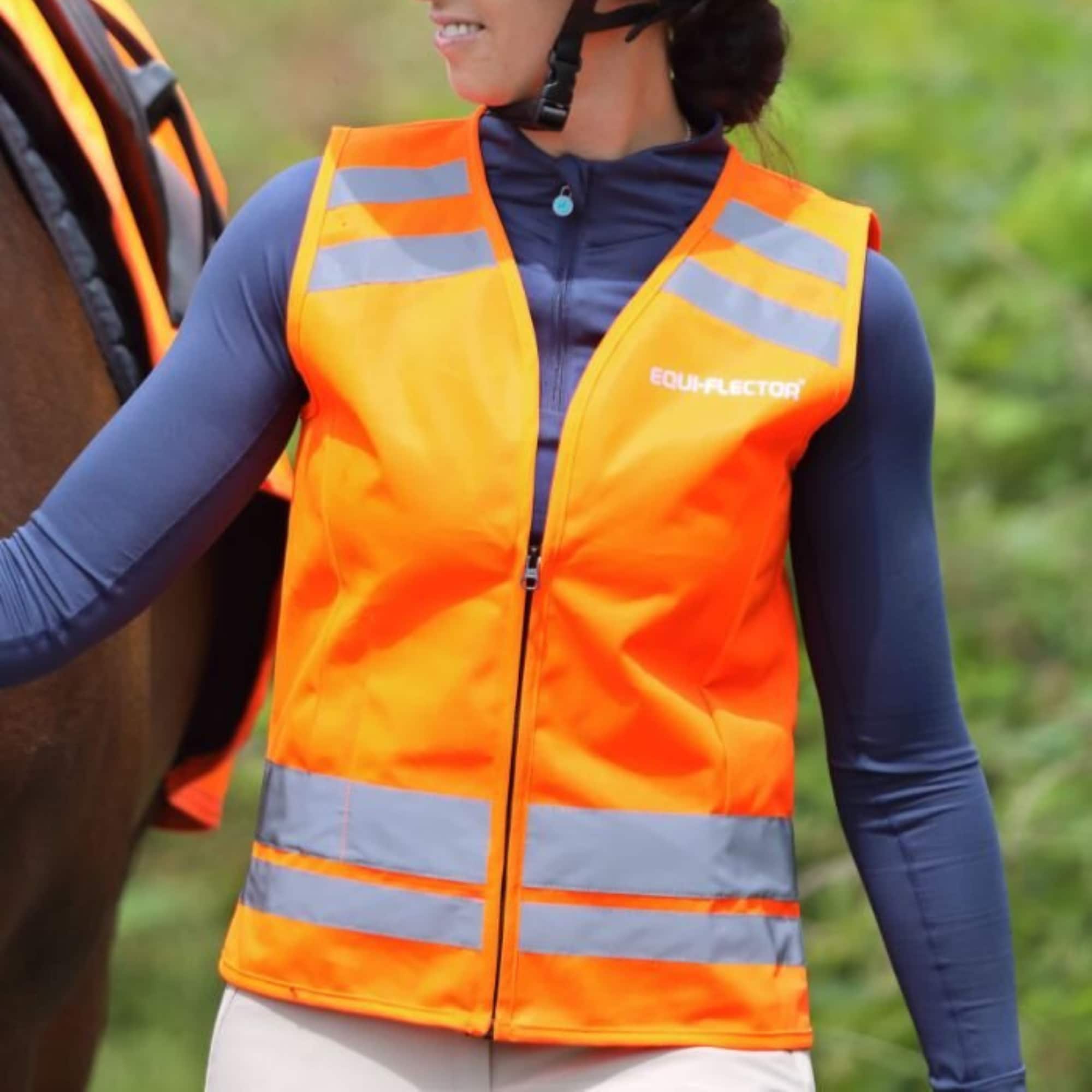 Thin reflective vest for riders - Orange