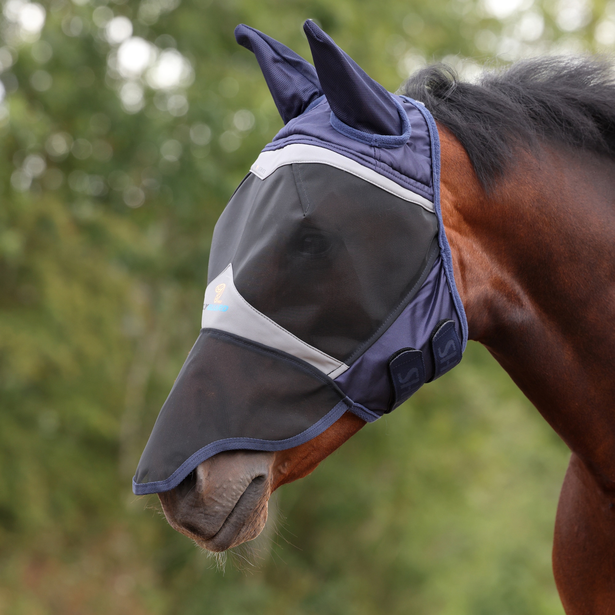 Fly Mask with Ears and Nose - Navy