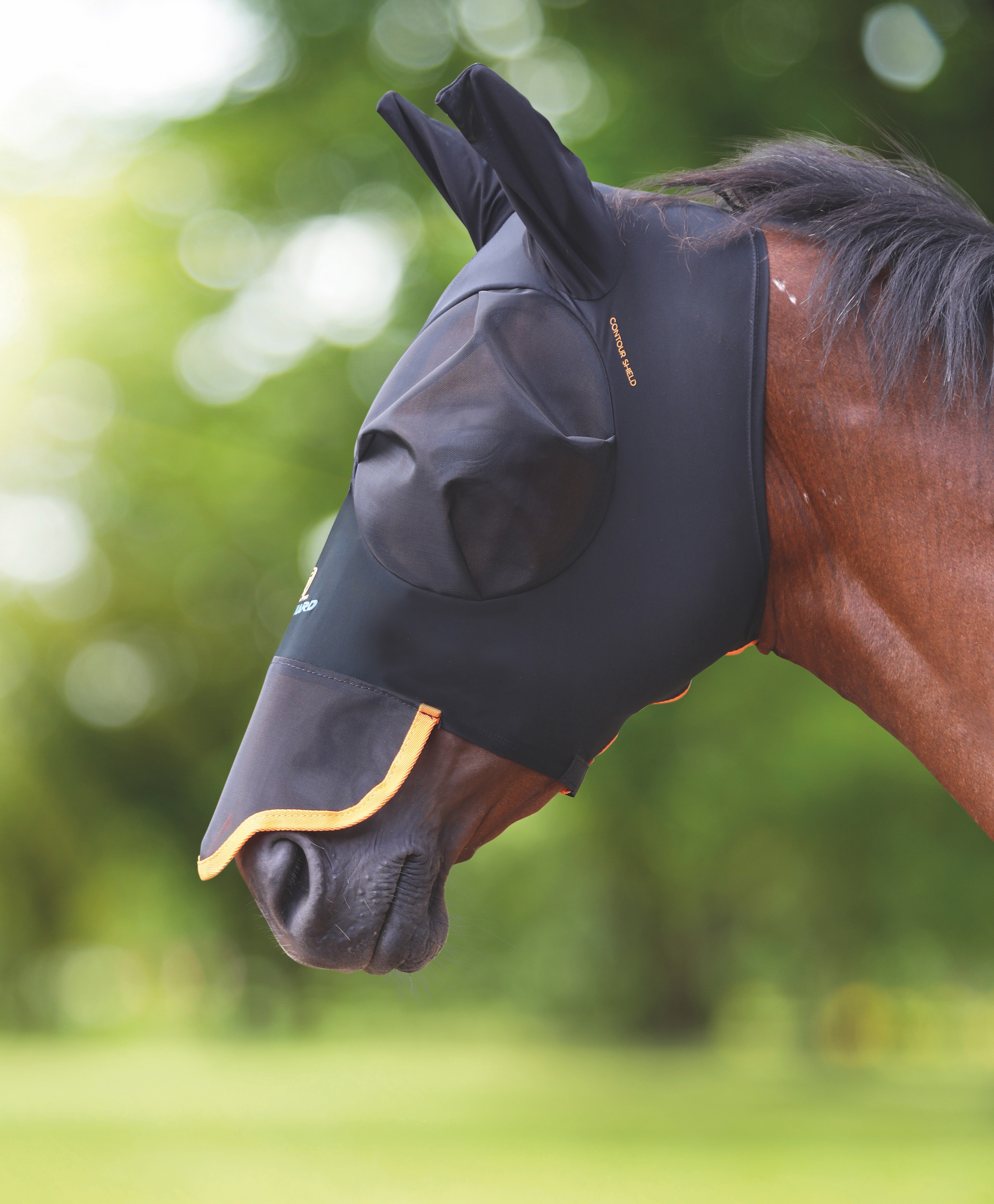 Stretchy Fly Mask With Nose - Black