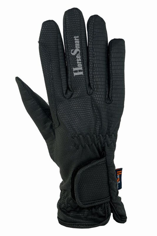 Lined grip riding glove - Black