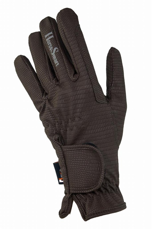 Lined grip riding glove - Brown