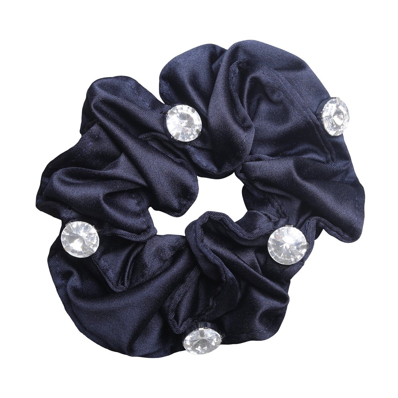 Alyca scrunchie marinblå med stenar - SD Design