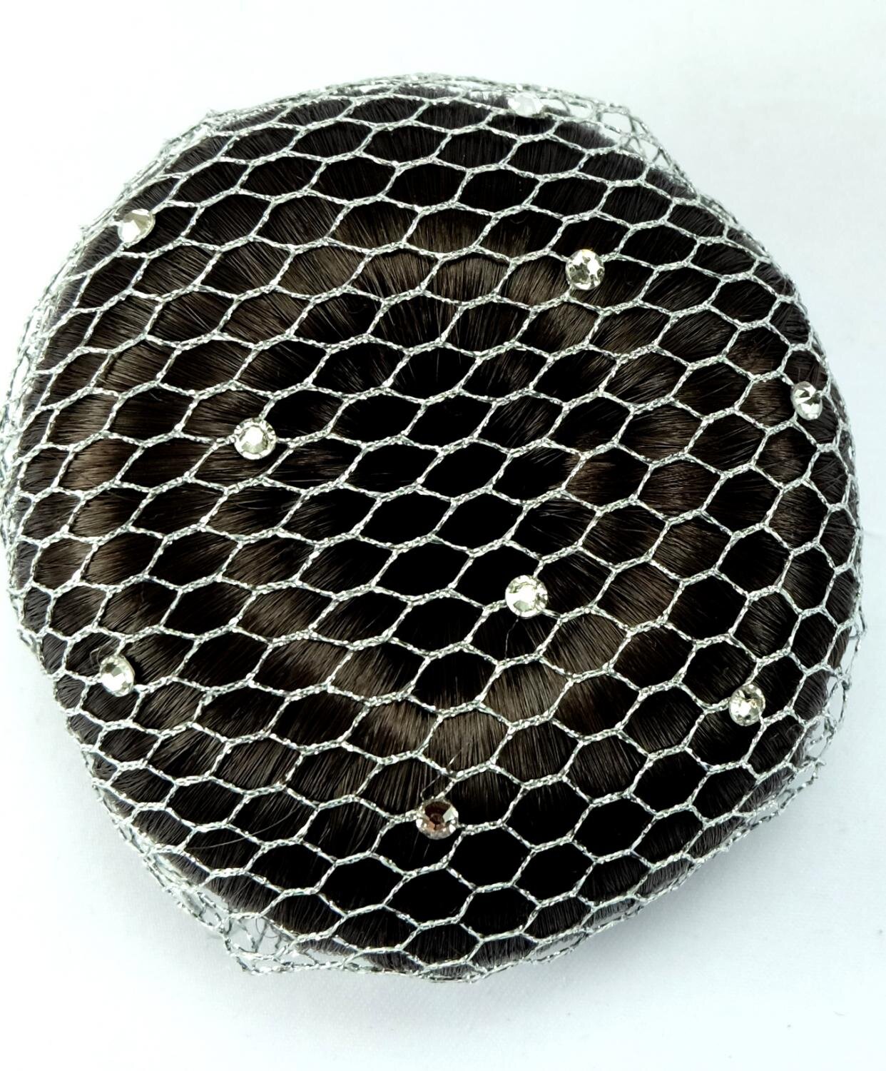 Knutnät med strass silver