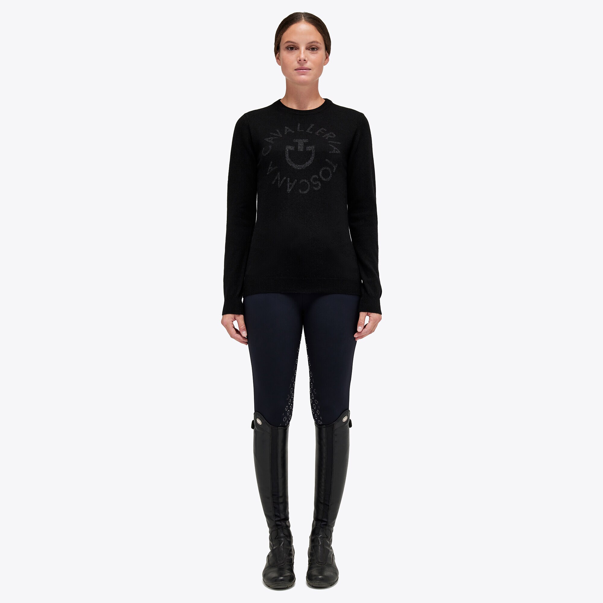 Cashmere Blend Crew Neck - Svart