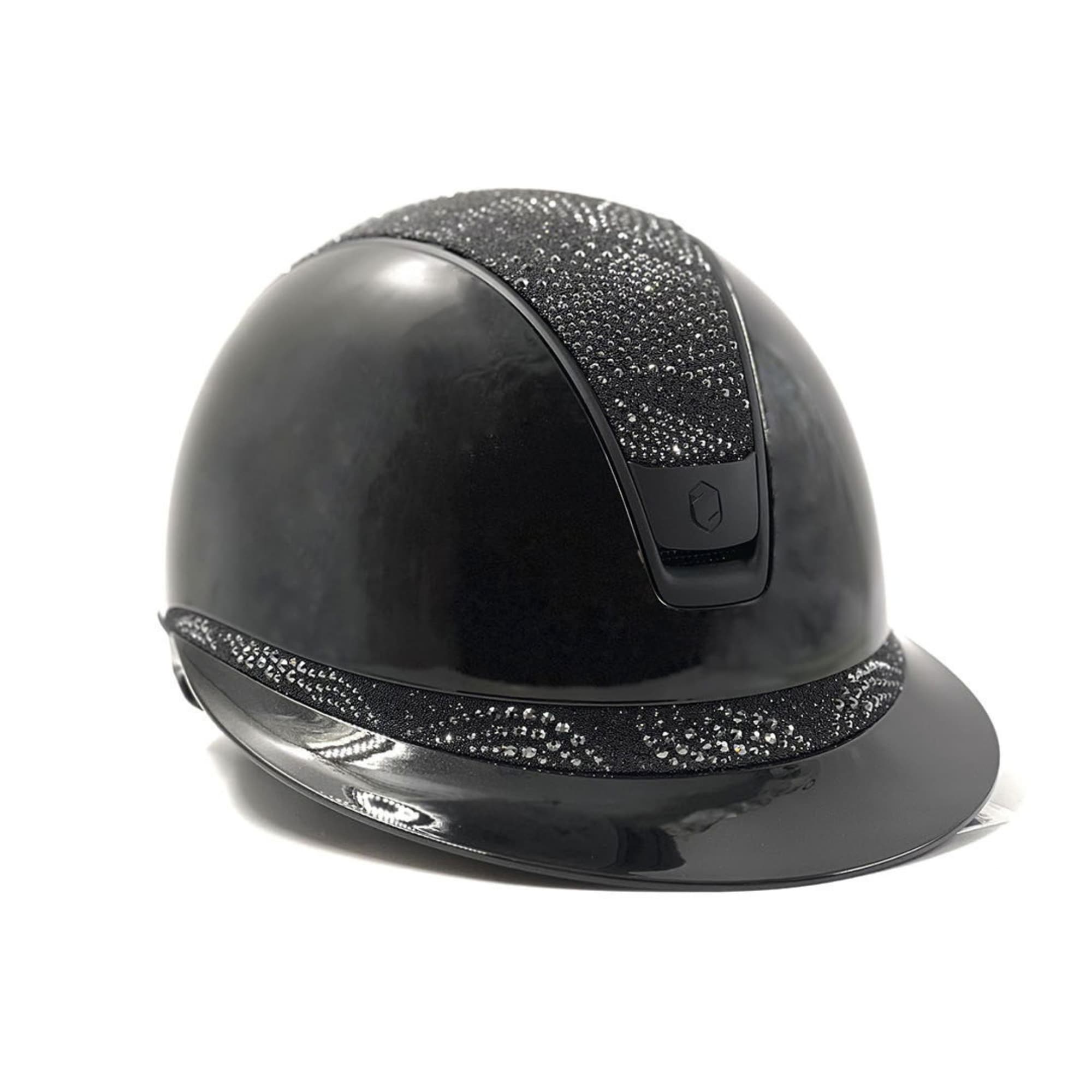 Samshield Miss Shield 2.0 Glossy Intarsia riding helmet in black with decorative top