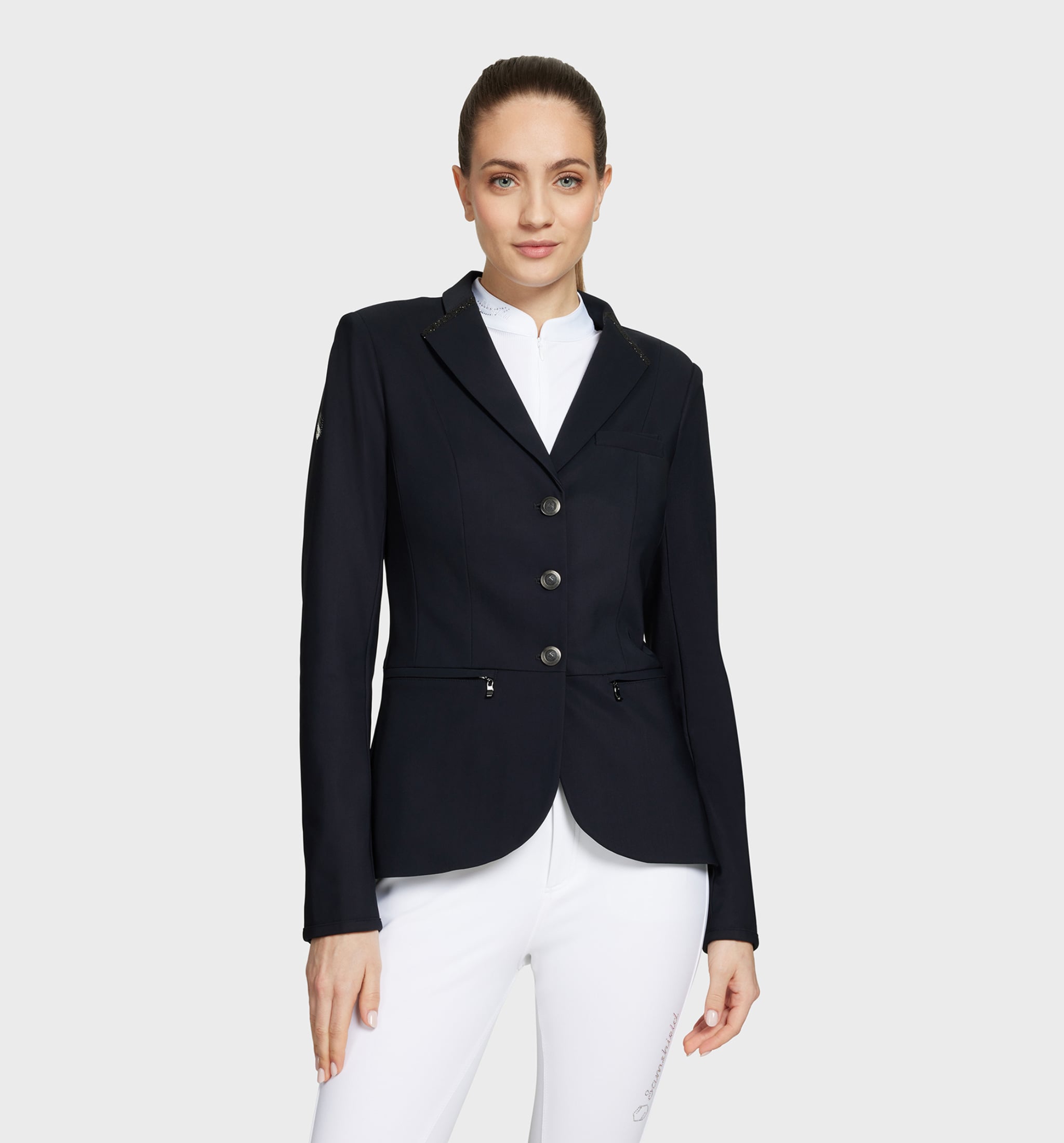 Victorine Crystal Fabric P24 Competition Jacket - Black